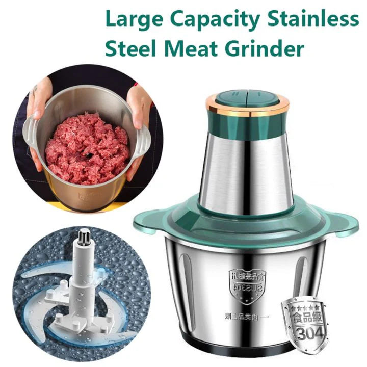 2L Meat & Vegetable Electric Chopper 3 Speed Food Processor