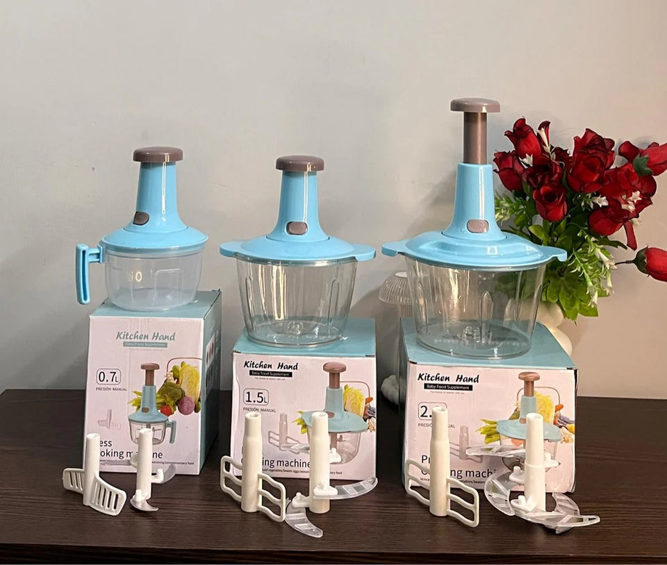 Hand Push Vegetable Chopper Cutter 0.7L , 1.5L & 2L