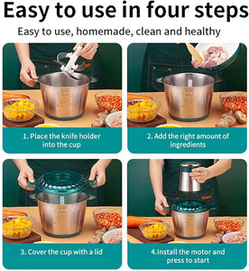 2L Meat & Vegetable Electric Chopper 3 Speed Food Processor